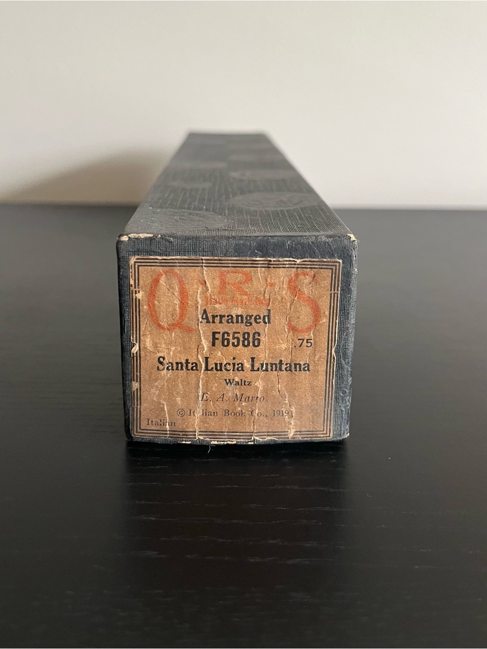 QRS Piano Player Roll Santa Lucia Luntana F6586 Waltz Antique 1919